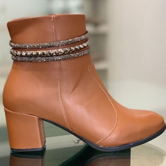 Bota caramelo de cano curto